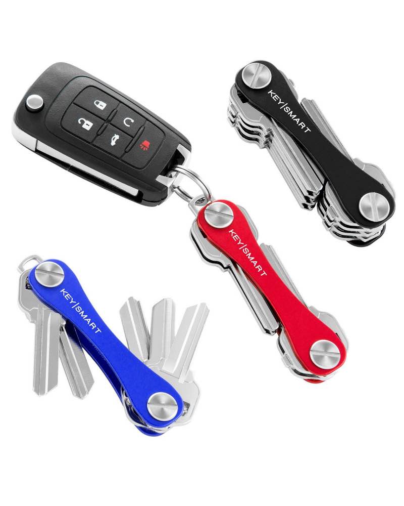USA KeySmart® Extended Red Aluminum & Stainless Compact Key Organizer