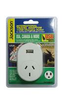 Product Image : Electrical Adaptor with USB socket for use in USA / Canada