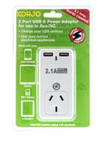 2 Port USB & Power Adaptor - Australia : Korjo