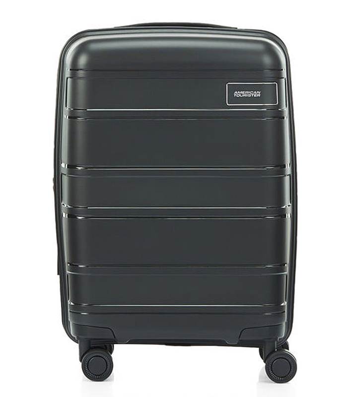 American Tourister Light Max 55 cm Expandable Carry-On Spinner Luggage - Black