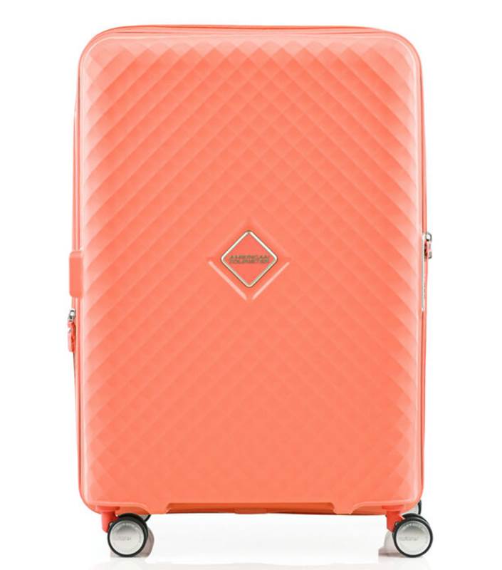 American Tourister Squasem 66 cm Expandable Spinner Luggage - Bright Coral