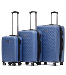 Aus Luggage Venice 4-Wheel Expandable Luggage Set of 3 - Indigo (Small, Medium and Large)