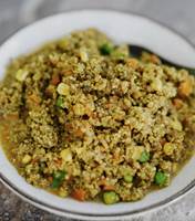 a hearty meal of freeze dried quinoa and beef mince, with curry notes and just the right amount of vegetables.