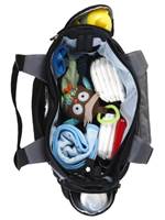 15 pockets include 5 mesh pockets, 2 insulated bottle pockets and Mealtime Kit compartment