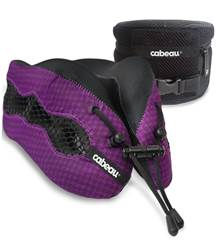 Cabeau Evolution Cool 2.0 Memory Foam Travel Pillow - Purple (Inc Ear Plugs and Travel Bag)