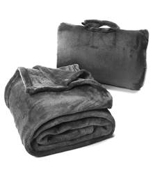 Cabeau Fold n Go 4-In-1 Blanket, Travel Pillow, Seat Cushion and Lumbar Support - Charcoal