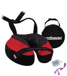 Cabeau The Necks Evolution S3 - Memory Foam Neck Travel Pillow with Chin and Seat Strap - Red