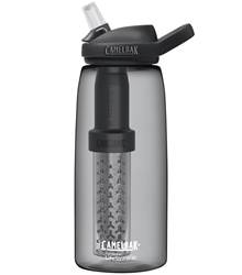 CamelBak Eddy+ 1L Drink Bottle filtered by LifeStraw - Charcoal (Recycled Material)