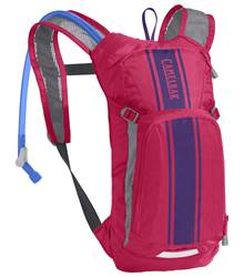 Camelbak Mini MULE 1.5L Childrens Sports Hydration Pack - Hot Pink / Purple Stripe