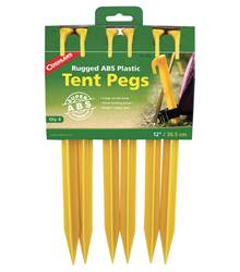 Coghlans Rugged 12 inch ABS Plastic Tent Pegs - 6 Pack