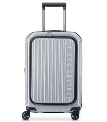 Delsey Securtime Zip 55 cm Top Opening 4-Wheel Expandable Cabin Luggage - Silver