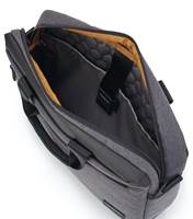 Compartment at the rear of the bag holds a 15" laptop