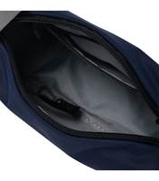 Main compartment has one open pocket and key chain inside