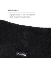 High-pile black fleece is soft, comfy and durable recycled material