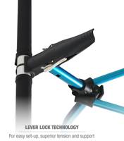 innovative lever-locking system that supports up to 145 kg without sagging,