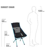Helinox Sunset Chair - Lightweight Compact Camp Chair - Black / Cyan Blue Frame - HX11101R2