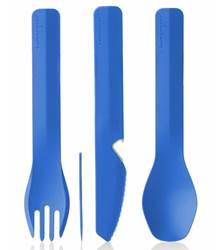 Humangear GoBites Trio Travel Cutlery Set inc Toothpick and Bottle Opener - Dark Blue