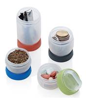Leak proof stackable containers for storing snacks, creams, medications and more while on the move
