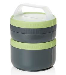 Humangear Stax XL EatSystem Food Containers - Grey / Green
