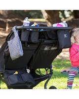 Attaches to all types of double side by side stroller