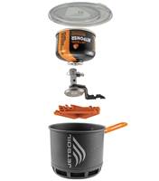 Stand-alone stove with titanium burner and .8L FluxRing cook pot is the lightest Jetboil system ever made
