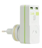 Korjo 2 Port USB Charger and Power Travel Adaptor - Europe, Italy, Switzerland and Australia - USB2X2EUIS