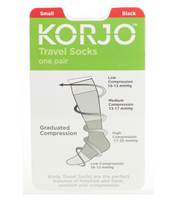 Korjo Compression Travel Socks : Small : Black - TSOXS