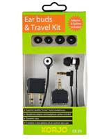 Korjo Headphone Ear Buds Airline Travel Kit - Black - EB89-BLACK