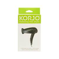 Korjo Folding Travel Hair Dryer - Dual Voltage - Black - HD80-BLACK