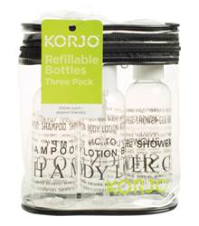 Korjo Refillable Bottles 3 Pack - Clear