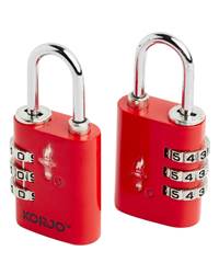 Korjo TSA Combo Lock - Duo Pack (2 Locks) - Red 