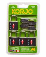 Korjo TSA Small Keyed Locks - 4 Pack - Black - TSALL4-BLACK