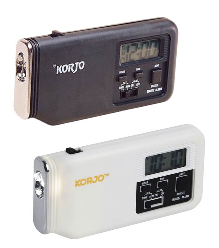 Korjo Travel Alarm Clock With Torch