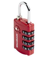 Korjo Wordlock TSA Combination Padlock - Red