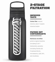 LifeStraw Go 2.0 - 1L Stainless Steel Water Filter Bottle - Black - LGV41SBKWW