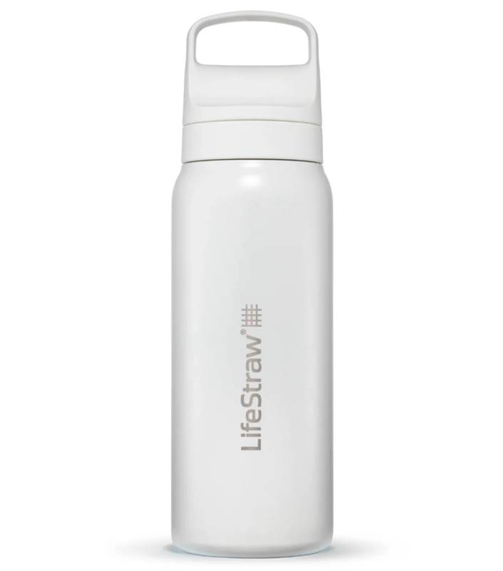 LifeStraw Go 2.0 - 700ml Stainless Steel Water Filter Bottle - White