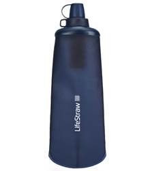 LifeStraw Peak 1L Collapsible Squeeze Bottle with Filter - Mountain Blue