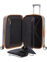 Samsonite Lite-Cube DLX Deluxe Luggage : 55 cm Spinner Wheeled Carry-On - Aluminium Colour - 61242-1004