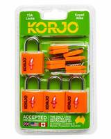 Korjo Locks TSA Small Keyed - 4 Pack - Orange - TSALL4-ORANGE