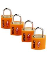 Korjo Locks TSA Small Keyed - 4 Pack - Orange - TSALL4-ORANGE