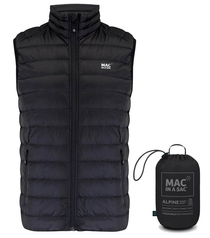 Mac in a Sac Mens Alpine Duck Down Vest - Black