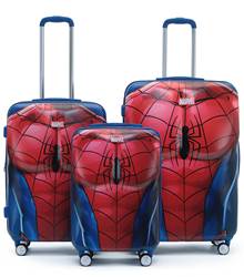 Marvel Spiderman Chest Print 4-Wheel Spinner Case - Set of 3 (Small, Medium and Large)