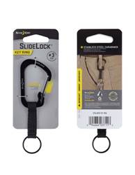 SlideLock Key Ring Size 3 Carabiner - Black 