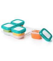 Stackable tray keeps containers stable and organized in the refrigerator or freezer