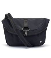 Convertible design folds down to a handbag