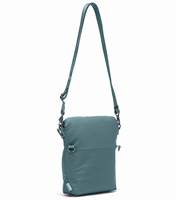 Bag converts from a small crossbody to a larger size crossbody bag
