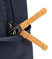 Zippers can be clipped to protect against luggage tampering 