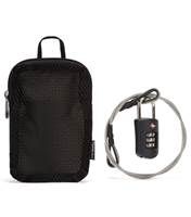 Pacsafe Prosafe 1000 TSA Combination Lock With Steel Cable and Storage Pouch - Black
