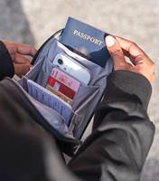Passport pocket with RFID blocking to protect your personal details