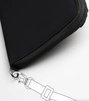 Attachment point to clip into a Pacsafe bag or to attach wallet strap (sold separately)